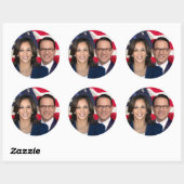 Sticker Rond Harris Shapiro pour l'Amérique 2024 (Feuille)