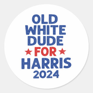 Sticker Rond Harris Vieux Blancs Dudes Pour Harris Hommes Drôle