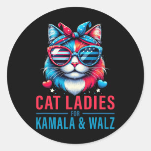 Sticker Rond Harris Waltz Chat Lady Harris Waltz 2024 Kamala Ha