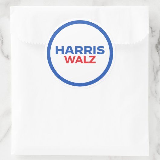 Sticker Rond Harris Walz 2024 (Sac)