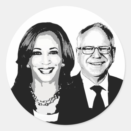 Sticker Rond Harris Walz 2024 (Devant)