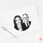 Sticker Rond Harris Walz 2024 (Enveloppe)