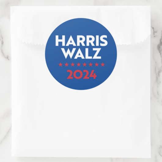 Sticker Rond Harris Walz 2024 (Sac)