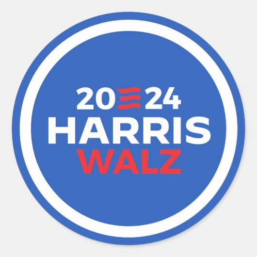 Sticker Rond Harris Walz 2024 (Devant)