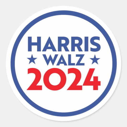 Sticker Rond Harris Walz 2024 (Devant)