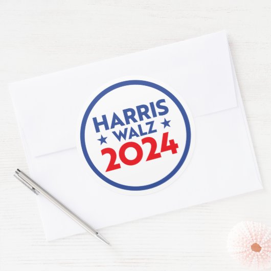 Sticker Rond Harris Walz 2024 (Enveloppe)