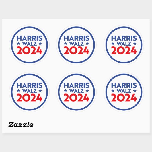 Sticker Rond Harris Walz 2024 (Feuille)