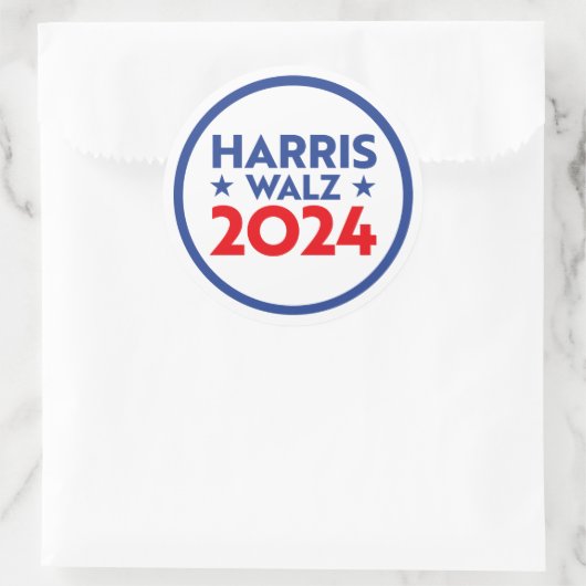 Sticker Rond Harris Walz 2024 (Sac)