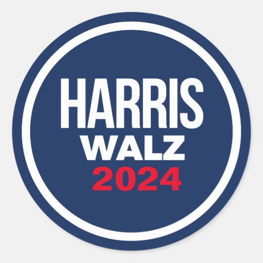 Sticker Rond Harris Walz 2024 (Devant)