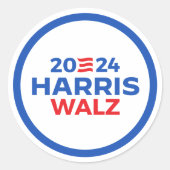 Sticker Rond Harris Walz 2024 (Devant)