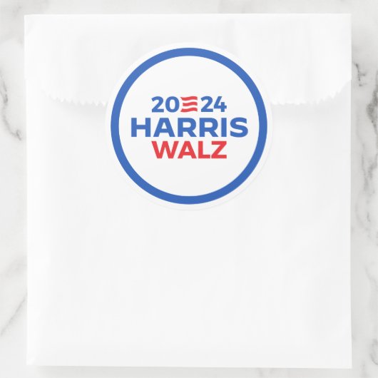Sticker Rond Harris Walz 2024 (Sac)