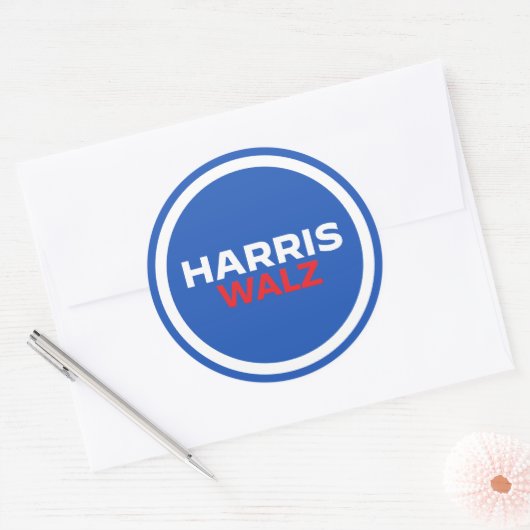 Sticker Rond Harris Walz 2024 (Enveloppe)