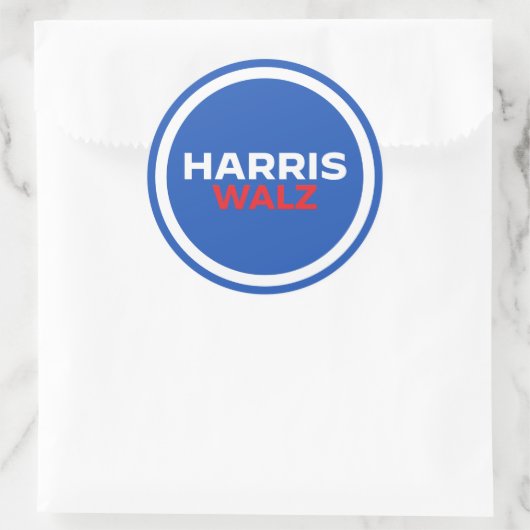 Sticker Rond Harris Walz 2024 (Sac)