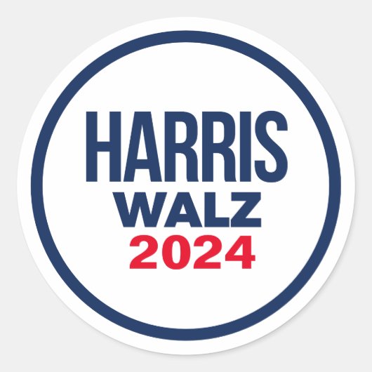 STICKER ROND HARRIS WALZ 2024 (Devant)
