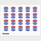 Sticker Rond Harris Walz 2024 Campagne Rouge Bleu (Feuille)