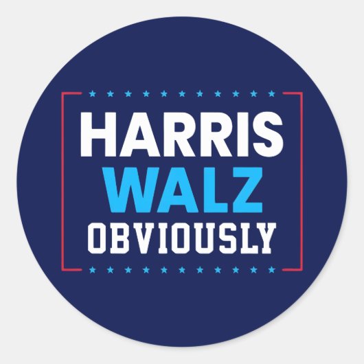 Sticker Rond Harris Walz 2024 Évidemment (Devant)