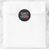 Sticker Rond Harris Walz 2024 Évidemment | Tim Walz (Sac)