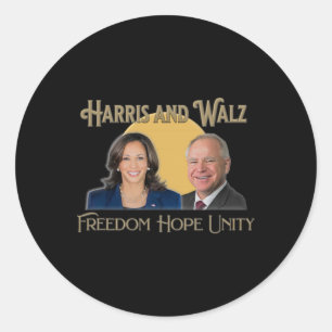 Sticker Rond Harris Walz 2024 Kamala Et Tim Président Et Vp