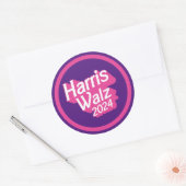Sticker Rond Harris Walz 2024 Pink (Enveloppe)
