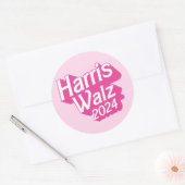 Sticker Rond Harris Walz 2024 Pink (Enveloppe)