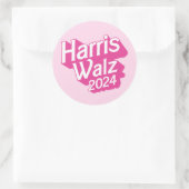Sticker Rond Harris Walz 2024 Pink (Sac)
