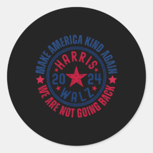 Sticker Rond Harris Walz 2024 Pour Kamala Rendre L'Amérique Plu