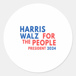 Sticker Rond Harris Walz 2024 Pour Le Peuple