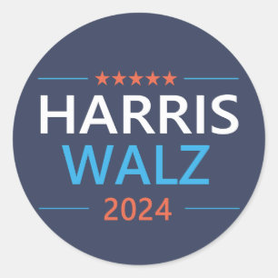 Sticker Rond Harris Walz 2024 pour Président