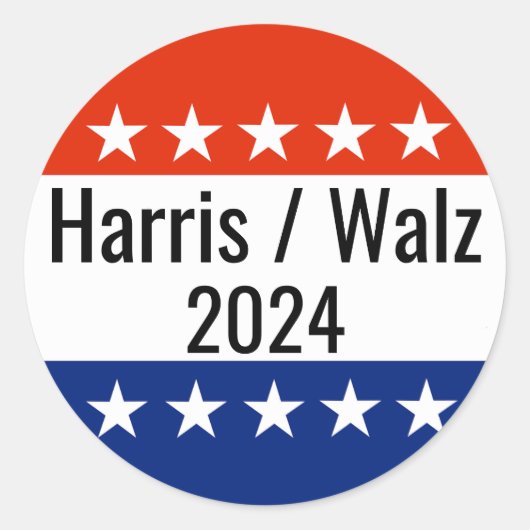 Sticker Rond Harris Walz Élection 2024 (Devant)