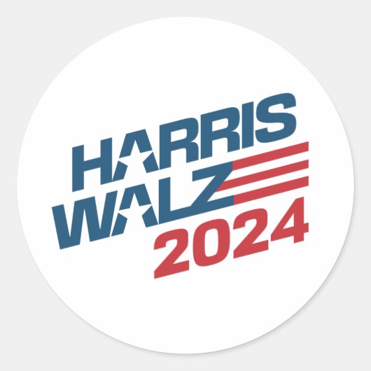 Sticker Rond Harris Walz Élection 2024 (Devant)