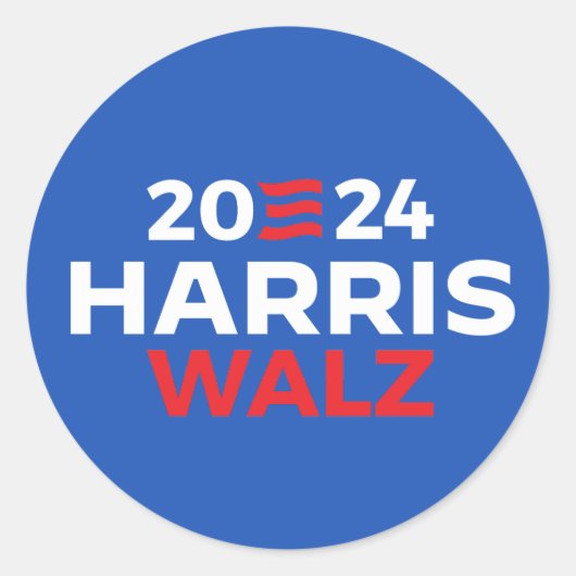 Sticker Rond Harris Walz en 2024 (Devant)