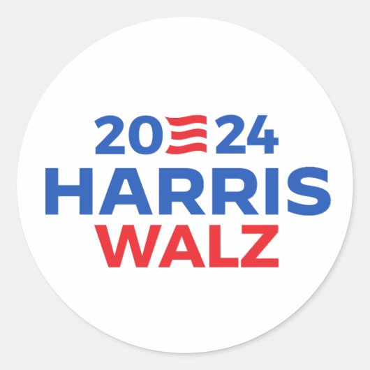 Sticker Rond Harris Walz en 2024 (Devant)