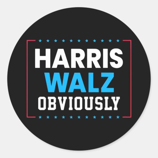 Sticker Rond Harris Walz Évidemment (Devant)