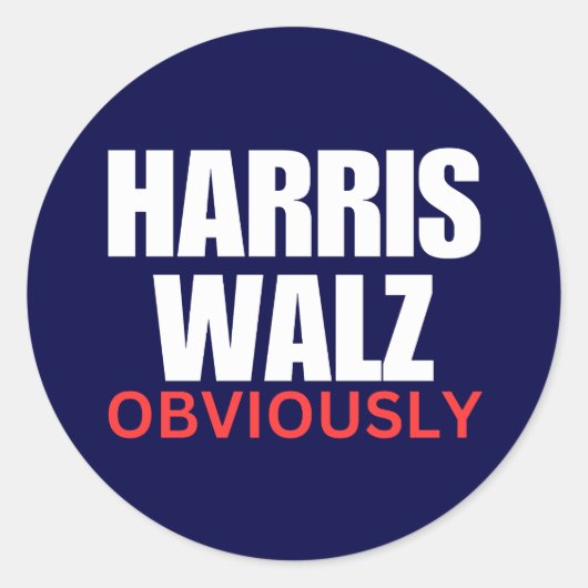 Sticker Rond Harris Walz ÉVIDEMMENT | Harris Walz 2024 Évidemme (Devant)