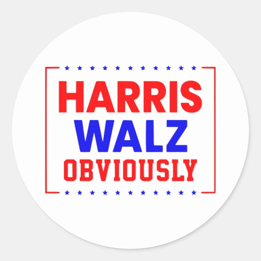 Sticker Rond Harris Walz évidemment Kamala Harris pour le prési (Devant)