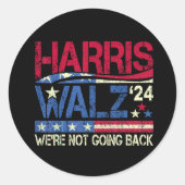 Sticker Rond Harris Walz Kamala Harris 2024 Tim Walz (Devant)