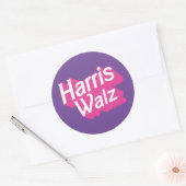 Sticker Rond Harris Walz Pink (Enveloppe)