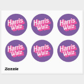 Sticker Rond Harris Walz Pink (Feuille)