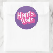 Sticker Rond Harris Walz Pink (Sac)