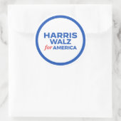 Sticker Rond Harris Walz pour l'Amérique 2024 (Sac)