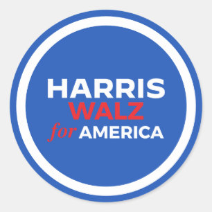 Sticker Rond Harris Walz pour l'Amérique 2024
