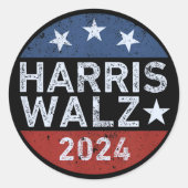 Sticker Rond Harris Walz Waltz (Devant)