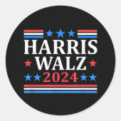 Sticker Rond Harris Walz Waltz 2024 (Devant)