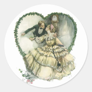 Sticker Rond Harrison Fisher vintage, mariés de Noël