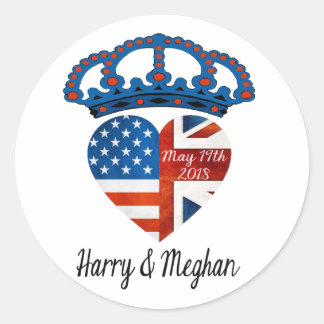 Sticker Rond Harry & Meghan Mariage, 19 mai 2018