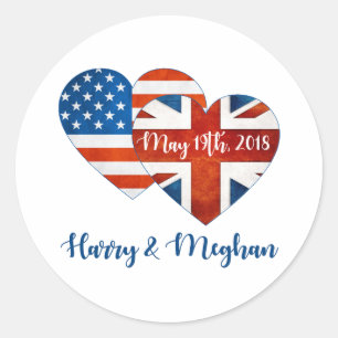 Sticker Rond Harry & Meghan Mariage, 19 mai 2018