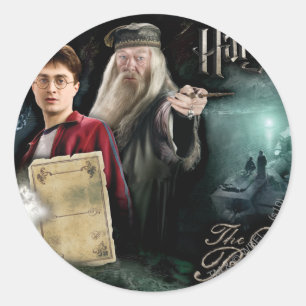 Sticker Rond Harry Potter and Dumbledore
