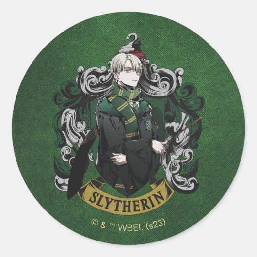 Sticker Rond HARRY POTTER™ | Anime Draco Malfoy House Crest (Devant)