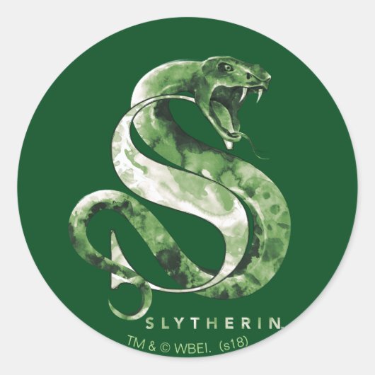 Sticker Rond Harry Potter | Aquarelle SLYTHERIN™ (Devant)