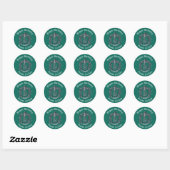 Sticker Rond Harry Potter | Blason de Serpentard Vert (Feuille)